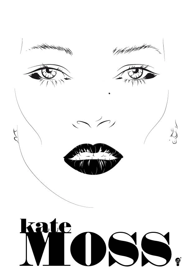 ilustracion digital kate moss